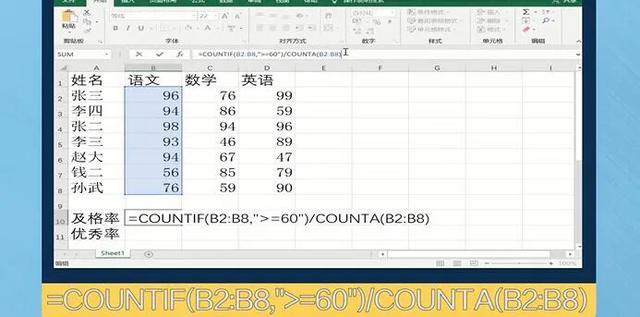合格率怎么算
:如何计算学生成绩的优秀率，及格率？