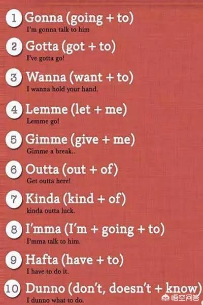 gonna的用法
:英语中Wanna和gonna什么时候可以使用？