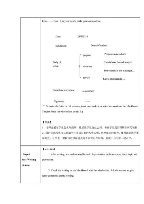 高中英语写作课教案