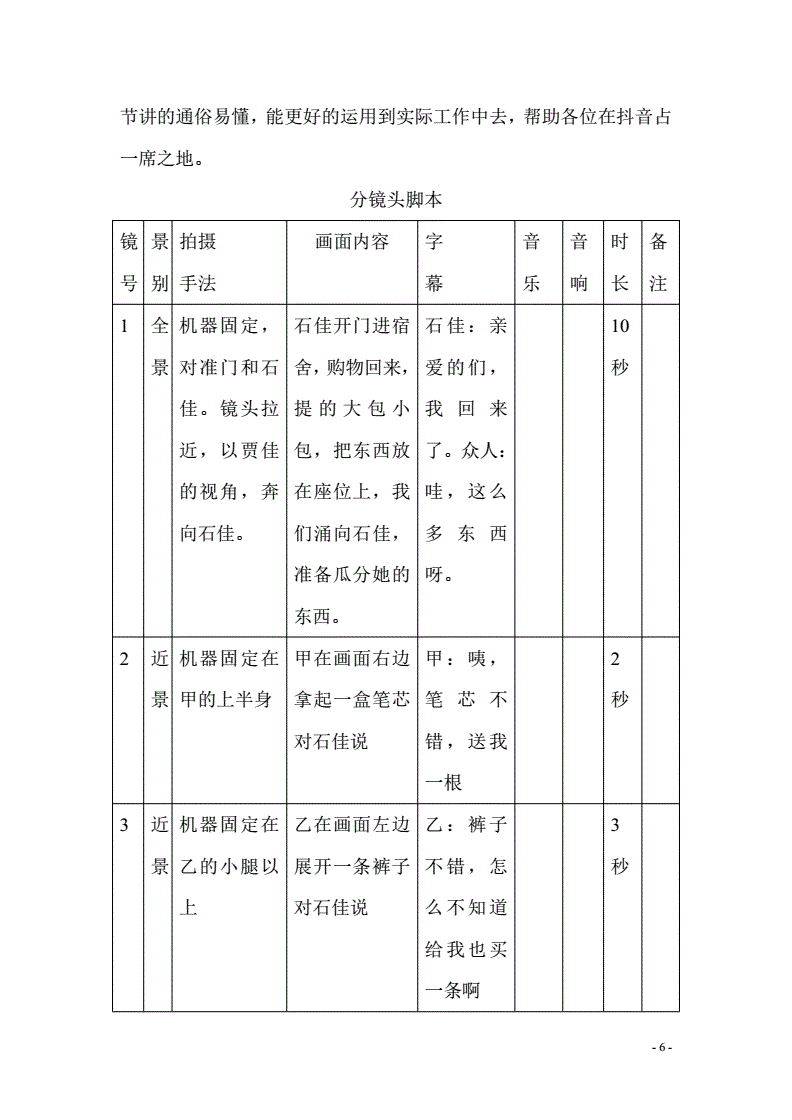 抖音剧本(抖音剧本格式范文)