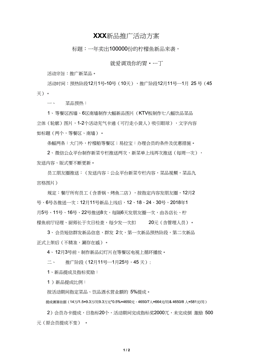 推广方案内容(推广方案步骤)