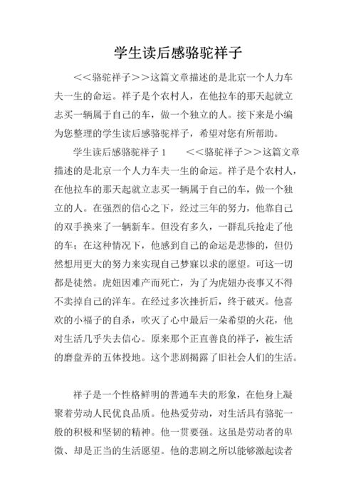 骆驼祥子写作特色