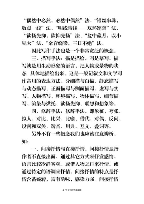 写作手法和表现手法的区别